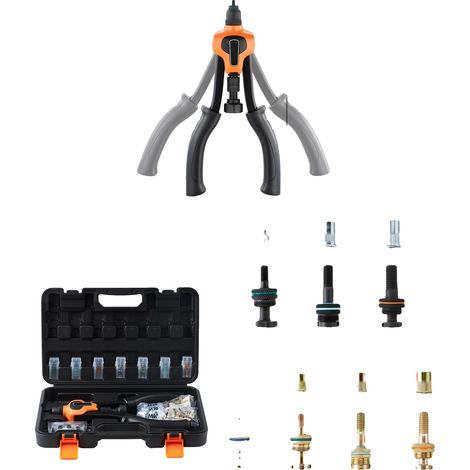 Kit d'outils pour écrous à rivet, mandrins interchangeables, prise confortable, 14in (1/2)