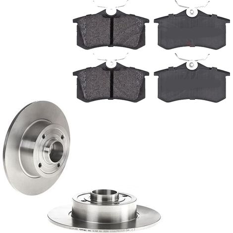 KIT FRENI POSTERIORI compatibile con RENAULT CLIO III (BR0/1,CR0/1) - DISCHI + PASTIGLIE OEM: P 68 024 / 17542 , 17542C /SOSTITUZIONE DIRETTA/BASSA POLVERE/SILENZIOSO (1/5)