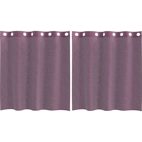 Maison Exclusive - Voile Vorhänge mit Ösen 2 Stk. Lila 140x140 cm