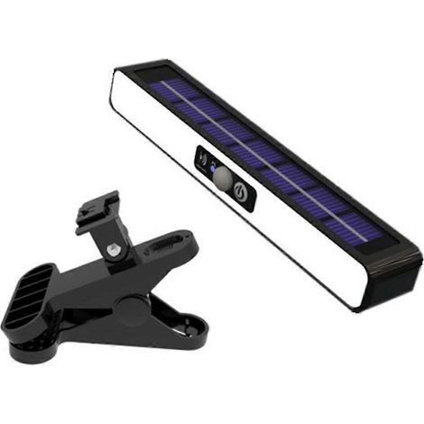Lampes solaires à clip pour extérieur, étanches, à détecteur de mouvement, pour clôtures extérieures. Lampes de sécurité portables à énergie solaire. (1/5)