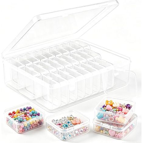 Transparent Mini Boîte de Rangement avec Couvercle Autocollants (1/5)