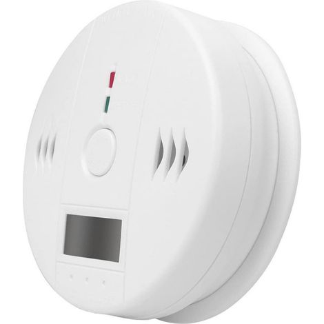 Détecteur de monoxyde de carbone, alarme sonore et lumineuse, alimenté par piles, avec affichage LCD numérique, sirène de 85 dB et signal lumineux, conforme aux normes de sécurité domestique (1/5)
