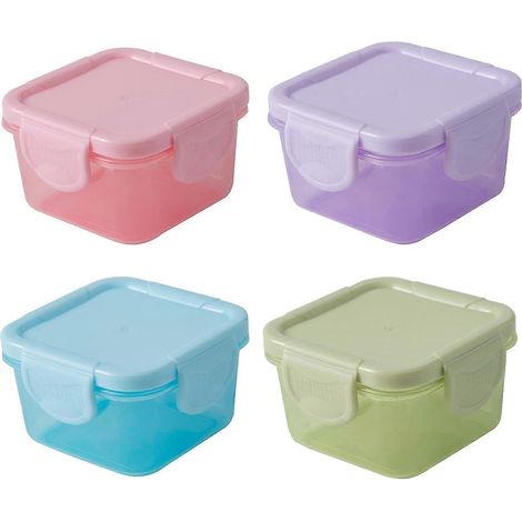 Ensemble de 4 récipients hermétiques, 150 ml, avec couvercles, pour les collations, pour l'organisation de la maison dans la cuisine et sur le plan de travail.-AquaForge (1/5)