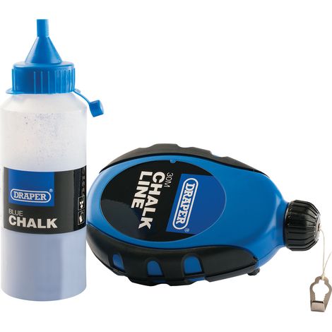 Draper 30m Chalk Line Set with 115g Self-Chalking Blue Refill, 2-Piece Kit (Model 75045) (1/5)