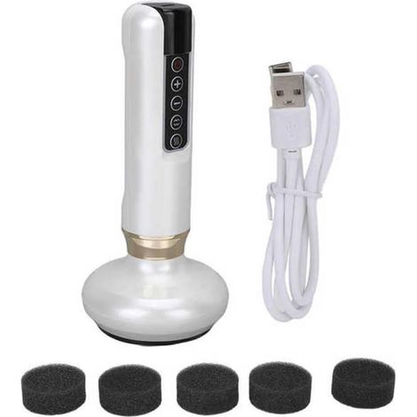 Masseur Électrique GuaSha 12 Engrenages D'Aspiration Billes en Acier Pression Négative Ventouses Méridiens Massage Machien Grattage Blanc (1/5)