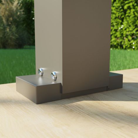 Cache Platine Aluminium Gris Pour Pergola S et SV ORIAL Made in France (1/2)