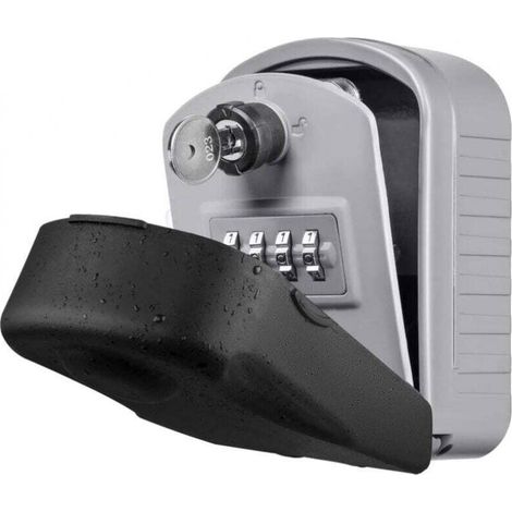 Caja de seguridad grande para llaves, ideal para exteriores, con 4 códigos y llaves de emergencia. Resistente al agua y a la corrosión. Caja de seguridad para llaves de pared, perfecta para escuelas, 