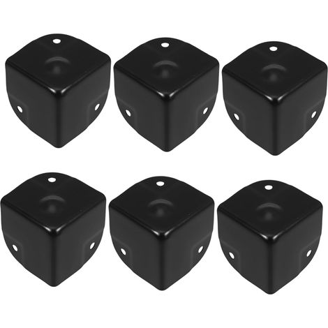 6 protège-coins pour meubles, fer, noir, pour coins pointus (1/5)