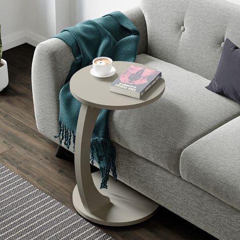 Beistelltisch Holeby 56 x Ø 38 cm Sandsteinfarben [en.casa]