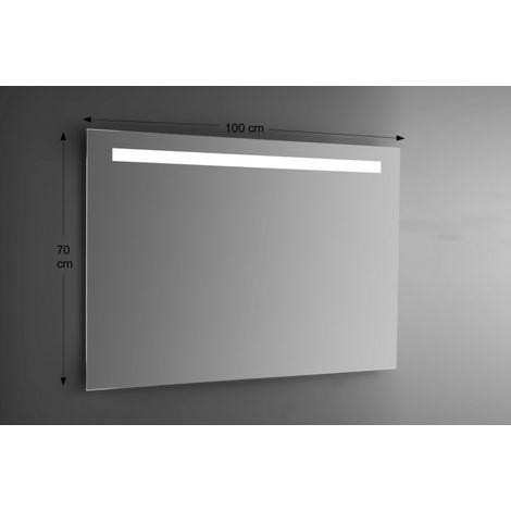 Espejo de pared rectangular 100x70 cm grosor 4 mm Iluminación LED (1/2)