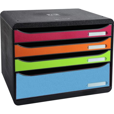 Exacompta 315798D BIG-BOX PLUS orizzonte IDERAMA 4 cassetti Nero/Arlecchino (1/2)