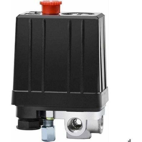 Pressostat de Compresseur d'Air avec 4 Ports 90-125 PSI 240 V Filetage 12 MM (1/4") Commutateur de Pression Vanne de Contrôle Pièces (1/5)
