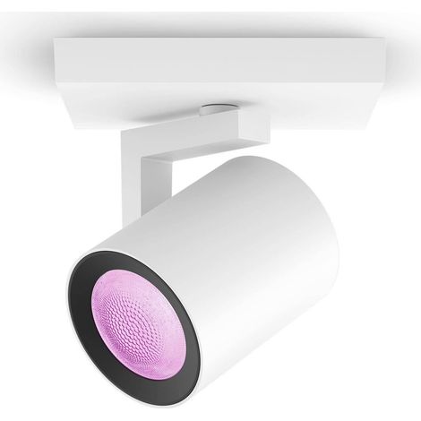 Philips Hue White & Color Ambiance Spot Argenta Blanc, Compatible Bluetooth, fonctionne avec Alexa, Google Assistant et Apple Homekit (1/5)