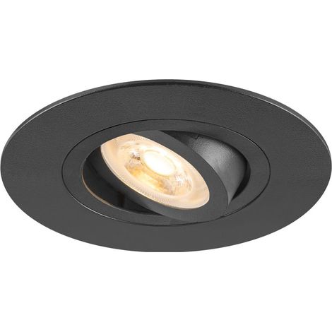 Spot encastré NEW TRIA® 75 XL int rond orientable noir GU10 10W IP20 - SLV - 1007625 (1/3)