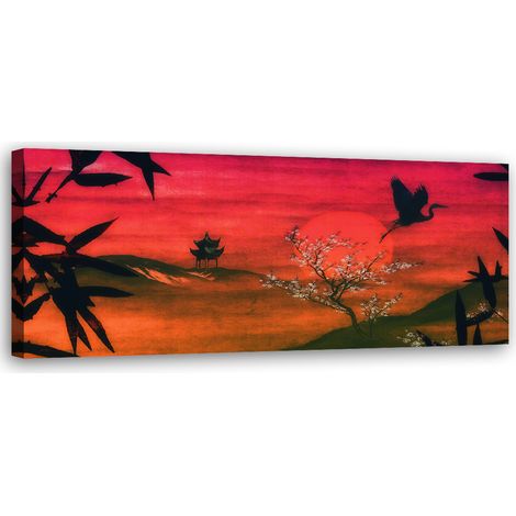Tableau sur toile Paysage rouge du Japon 90x30 (1/5)