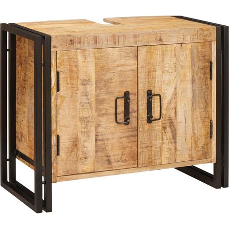 Maison Exclusive - Armadio sottolavello con porta Marrone Legno di mango massello (1/5)