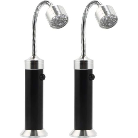 2 Lampes LED, Base Magnétique, Col De Cygne Flexible, Rotation 360°, Pour Barbecue Camping