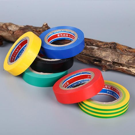 Lot de 10 rubans adhésifs vinyle colorés, multi-couleurs, ruban plastique auto-adhésif décoratif (1/3)