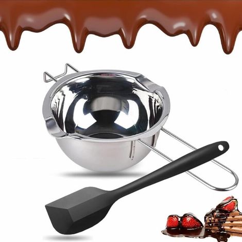 Creuset bain-marie inox 304 + spatule – lait, beurre, chocolat (1/5)