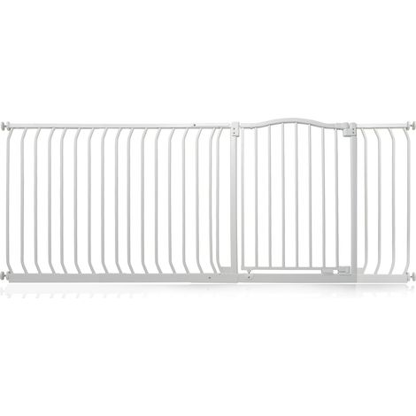 Bettacare Curved Top Dog Gate, 189cm - 198cm, Matt White, Pressure Fit Pet Gate for Dog and Puppy, Pet and Dog Barrier