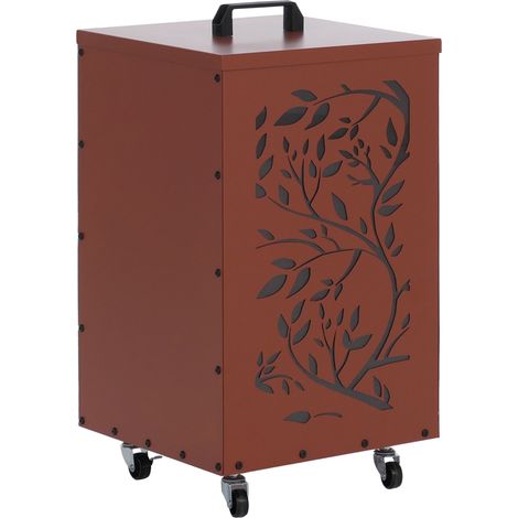 [JAMAIS UTILISÉ] Conteneur à granulés HHG-254 Ranken, boîte de rangement pour granulés (par exemple pour aliments pour animaux), pieds à roulettes, 64 x 36 x 36 cm, couleur cuivre (1/5)