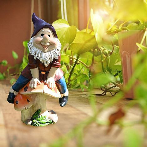 Mehrfarbige Gartenstatue aus Kunstharz, dekorative Puppe für den Außenbereich auf Terrassen, in Gärten und auf Veranden
