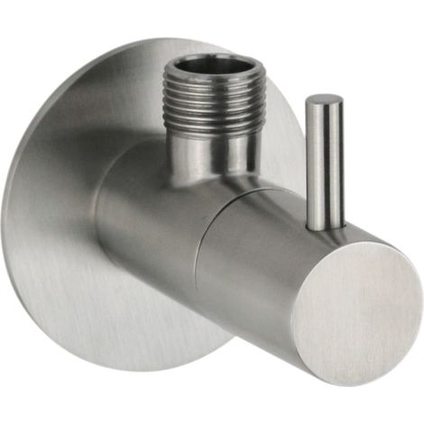 Rubinetto sottolavabo modello tondo in acciaio inox per collegamento miscelatore Pollini Jessy Steel RU0090283AS Acciaio Inox