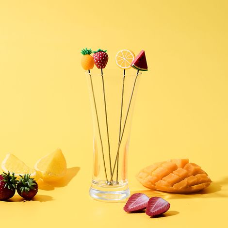 Agitateur à Cocktail - Cook Concept - X4 Fruits - Multicolore - H18,5 Cm (1/2)