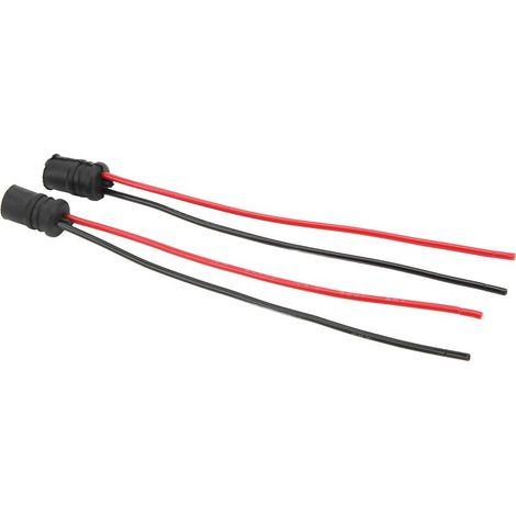 Deux douilles LED 12V 30A avec fil flexible noir T10, adaptées aux équipements industriels, aux automobiles et aux vélos.