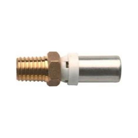 RACCORD DROIT MÂLE IBP À PRESSER POUR MULTICOUCHE Dimensions : 3/4x26