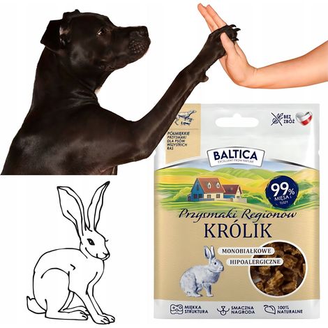 Premios para perros Baltica TRAINING Snacks Semi-Soft CONEJO Sin Granos 30g (1/5)