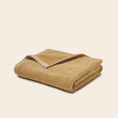 Serviette de toilette en Éponge unie et point feston triangulaire NERYDA
