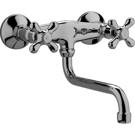 Miscelatore lavello cucina a muro Iris in ottone cromo di Paffoni (1/10)