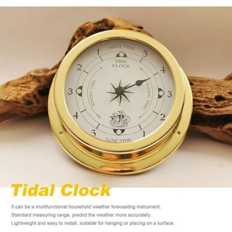 Horloge de marée, horloge de marée marine en cuivre de 98 mm prévisions météorologiques une pièce Station météo (1/4)