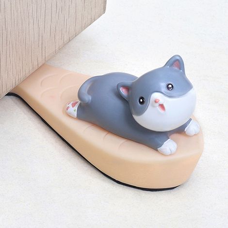 Cale-porte décorative en forme d'animal mignon, anti-collision, coupe-vent, antidérapante, rigolote à motif chat. (1/5)