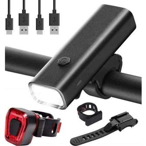 KIT DE LUZ LED PARA BICICLETA DELANTERA Y TRASERA USB IMPERMEABLE (1/5)