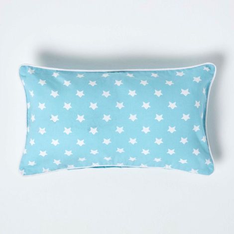 HOMESCAPES Cotton Blue Stars Rectangular Cushion Cover, 30 x 50 cm
