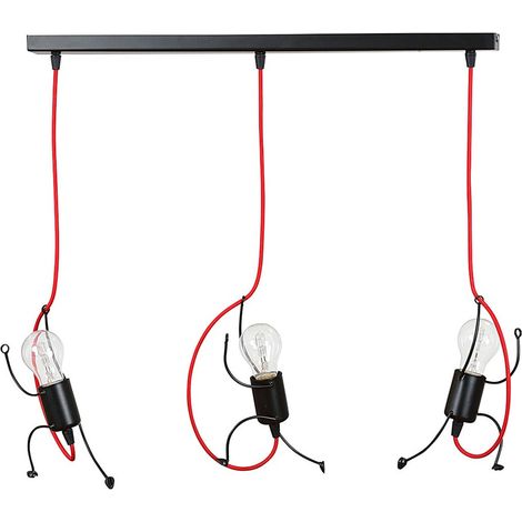 Lampada a Sospensione Bobi, Acciaio verniciato a polvere, Nero, 65x60x14 cm (1/5)