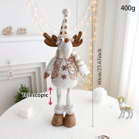Décoration de Noël : figurine tricotée, décoration de fenêtre, décoration intérieure - Renne au chapeau pointu (1/4)