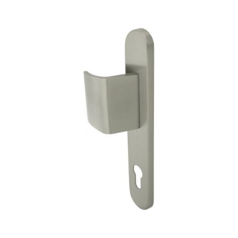 Ouvre&Déco – Demi clenche de porte d'entrée palière en laiton finition nickel mat sur plaque Clé I, OMEGA (1/2)