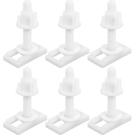 Lot de 6 Vis de Fixation Abs 4,4 X 2,4 Cm pour Abattant de Toilette, Vis et Capuchons en Plastique Universels pour Siège Wc, Kit Remplacement Robuste pour Réparation Salle de Bain (1/5)