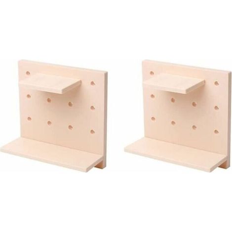 Étagère murale en panneau perforé 2 pièces Étagère de rangement modulaire en plastique Étagère murale flottante Organisateur économiser de l'espace (1/4)