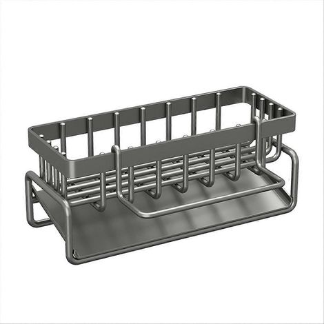 Évier de cuisine étagère, porte éponge pour évier de cuisine organisateur, gris (1/5)