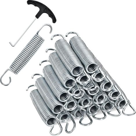Goplus – 20er-Pack Trampolinfedern 14/18 cm – Rostbeständiger, verzinkter Stahl – T-Haken – Verbesserte Elastizität für kraftvolle Sprünge (1/5)
