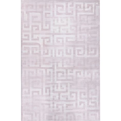 Alfombra moderna 200 x 300 cm de tela motivo geométrico sala de estar dormitorio apto para calefacción por suelo radiante base antideslizante beige Beydag