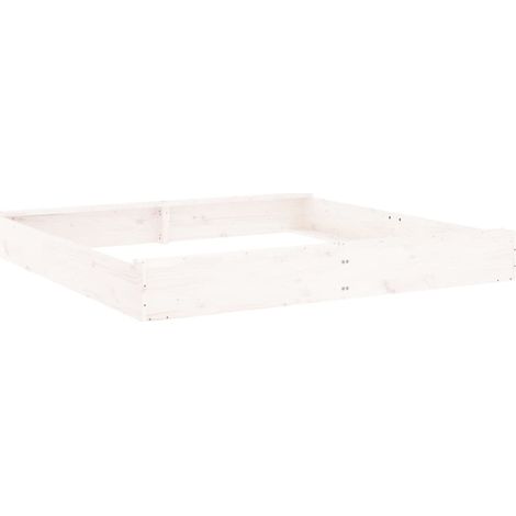 Arenero zona de juegos infantil jardín exterior con asientos cuadrados madera maciza de pino blanco 020041514