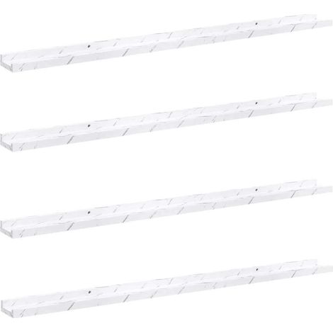 Wall Shelf 4 pcs White Marble 115 x 9 x 3 cm Engineered Wood vidaXL