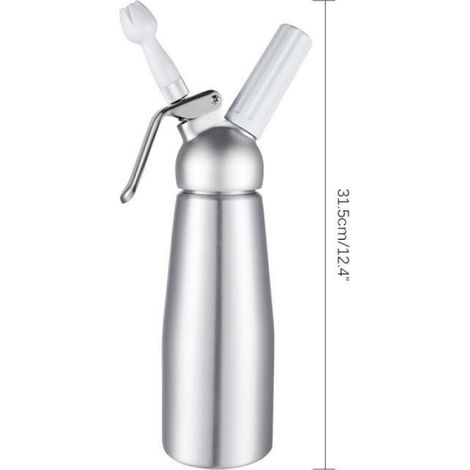 Siphon à Chantilly - Professionnel - 0,5L - Acier Inoxydable - 3 Douilles - Usage Domestique (1/4)