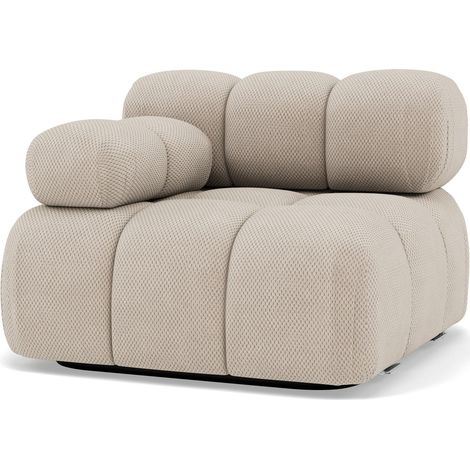 Ruby - module d'assise gauche en velours texturé - beige (1/5)