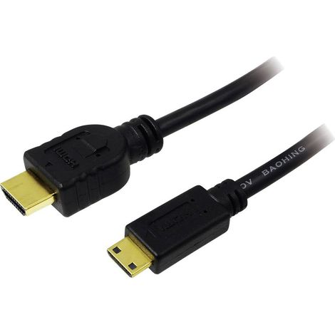 Câble HDMI LOGILINK CH0021 1m Noir - Connecteur HDMI vers mini HDMI - Contacts plaqués Or (1/3)
